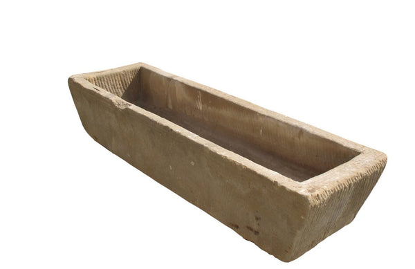 74" Inch Long Hand Chiseled Stone Trough 62 - Dyag East