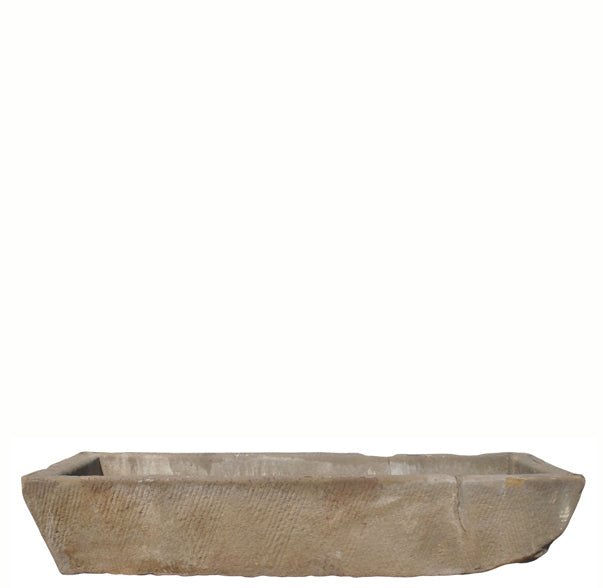 74" Inch Long Hand Chiseled Stone Trough 62 - Dyag East