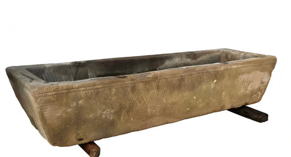 74" Inch Long Hand Chiseled Stone Trough 62 - Dyag East