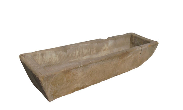 74" Inch Long Hand Chiseled Stone Trough 62 - Dyag East