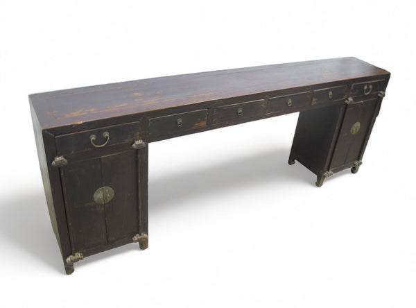 8 Feet Long Altar Antique Console Table or Desk - Dyag East
