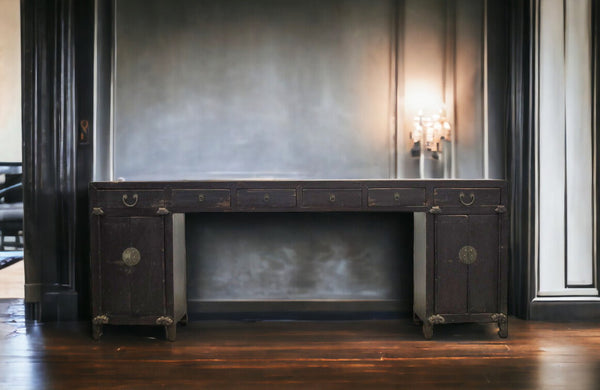 8 Feet Long Altar Antique Console Table or Desk - Dyag East
