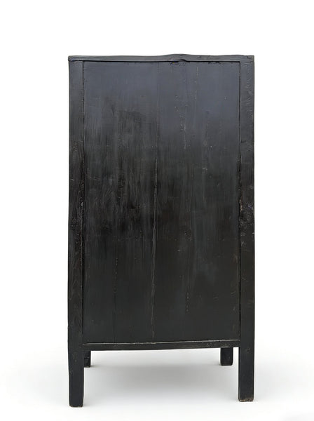 80" Inch High Chinoiserie - Style Red Elm Armoire - Dyag East