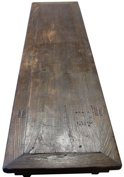 81" Long Vintage Solid Elm Wood Bench - Dyag East