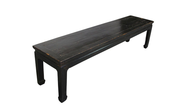 82" Long Black Vintage Solid Elm Bench - Dyag East