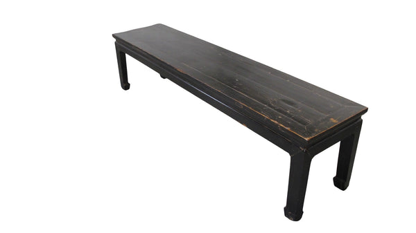82" Long Black Vintage Solid Elm Bench - Dyag East