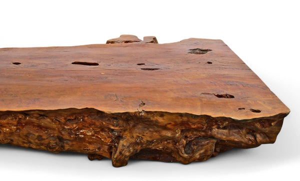 86 Inch Long Large One Slab Lychee Burl Coffee Table - Dyag East