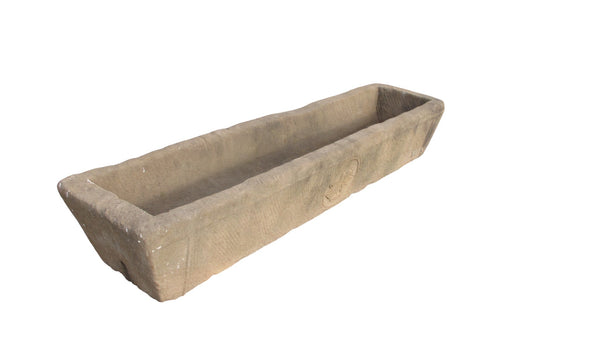 87" Inch Long Hand Chiseled Stone Trough 65 - Dyag East