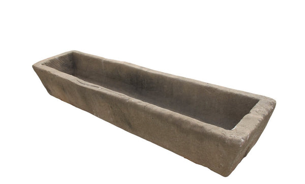 87" Inch Long Hand Chiseled Stone Trough 65 - Dyag East