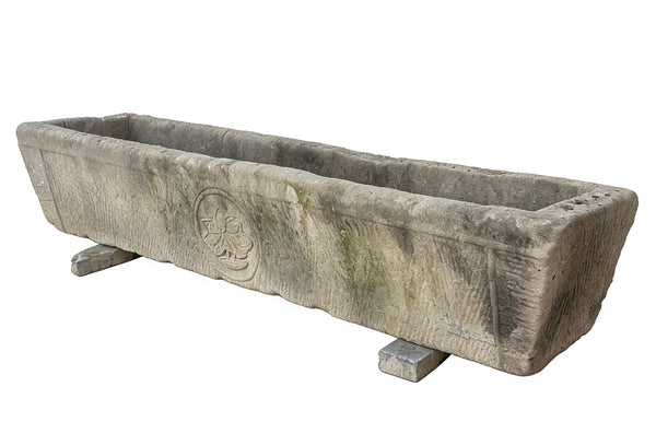 87" Inch Long Hand Chiseled Stone Trough 65 - Dyag East