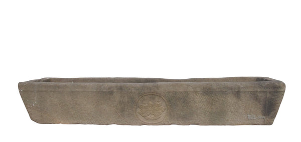 87" Inch Long Hand Chiseled Stone Trough 65 - Dyag East