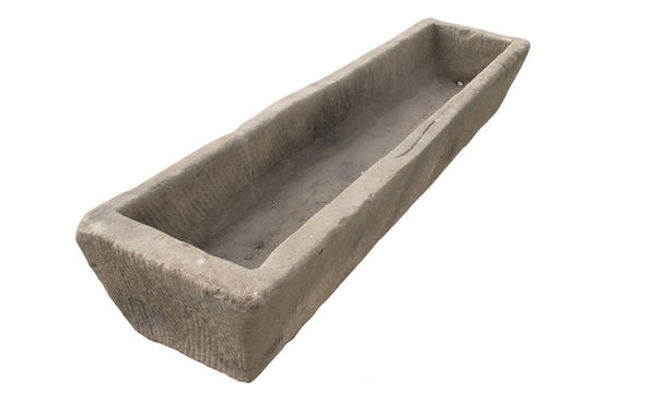 87" Inch Long Hand Chiseled Stone Trough 65 - Dyag East