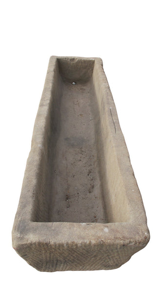 87" Inch Long Hand Chiseled Stone Trough 65 - Dyag East