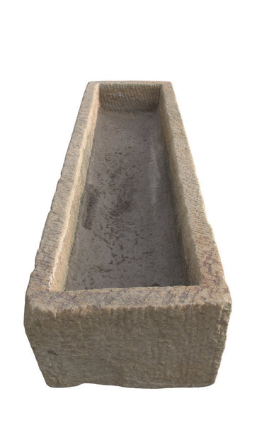 87" Inch Long Hand Chiseled Stone Trough 66 - Dyag East