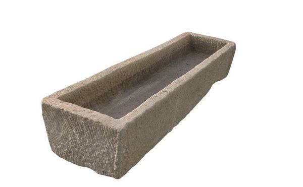 87" Inch Long Hand Chiseled Stone Trough 66 - Dyag East