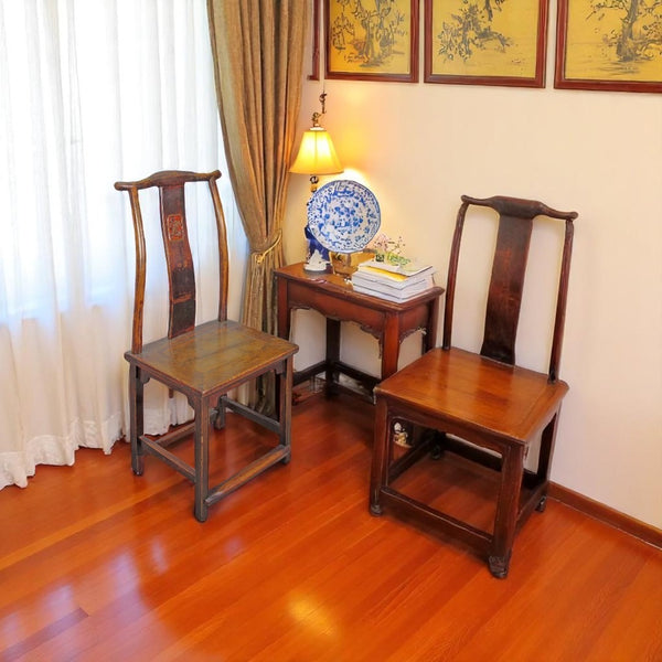 Antique High Yoke Back with Hand Carved Back