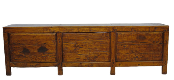 9 Feet Long Hand Painted Antique Asian Sideboard - Dyag East