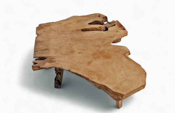One Slab Free Form Rustic Reclaimed Coffee Table