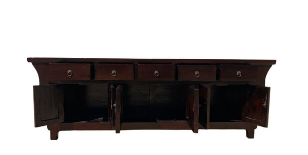 93" Long Antique Chinese 5 Drawer Buffet Sideboard Cabinet - Dyag East