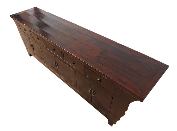 93" Long Antique Chinese 5 Drawer Buffet Sideboard Cabinet - Dyag East