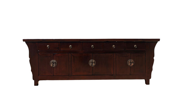 93" Long Antique Chinese 5 Drawer Buffet Sideboard Cabinet - Dyag East