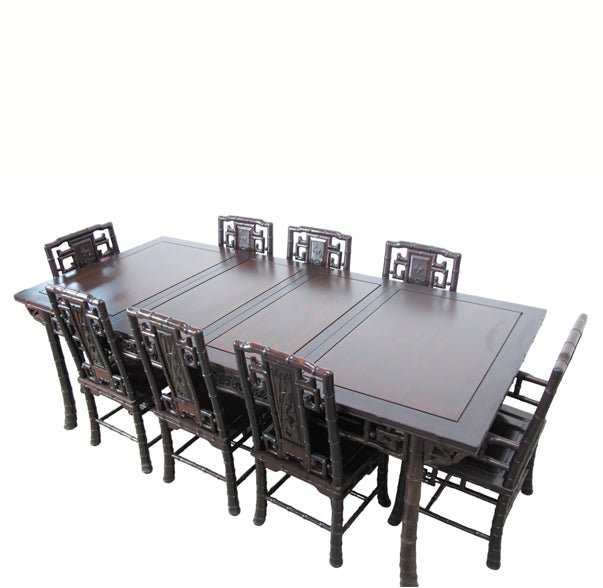 94" Long Rosewood Dining Table and 8 Chair Set - Dyag East