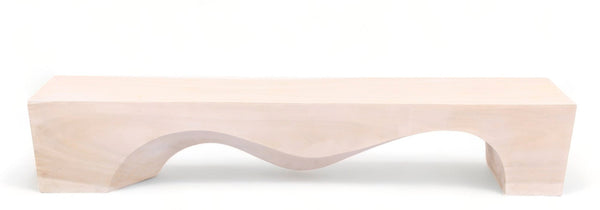94.5" Inch Long Modern White Sculpture Bench - 4 - Dyag East