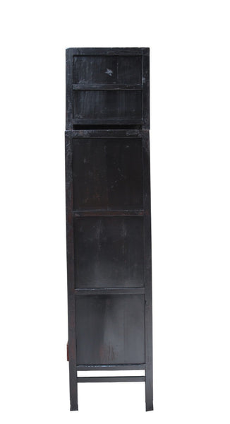 96" Tall Red Lacquer Antique Chinese Chinoiserie-Style Cabinet - Dyag East