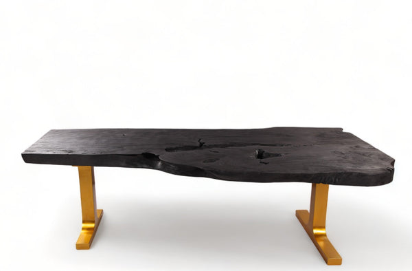 98" Inch Black Living Edge Desk or Dining Table - 2 - Dyag East