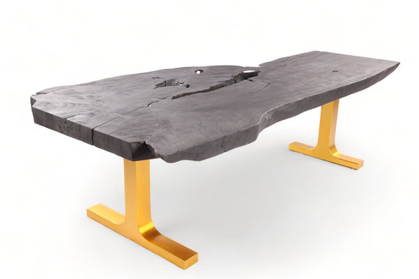 98" Inch Black Living Edge Desk or Dining Table - 2 - Dyag East