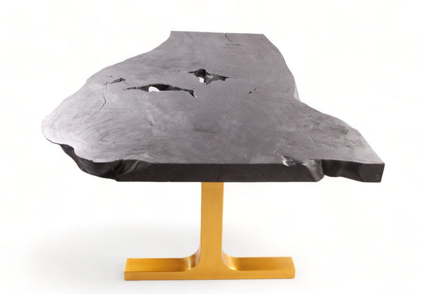 98" Inch Black Living Edge Desk or Dining Table - Dyag East