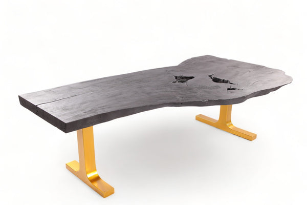 98" Inch Black Living Edge Desk or Dining Table - Dyag East