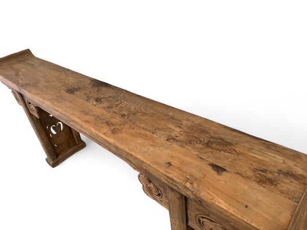 98" Inch Long Antique Chinese Altar Console Table - Dyag East