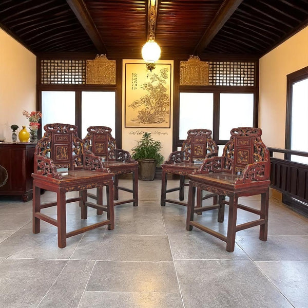 Antique Chinese Taishi Chairs, A Set of 4