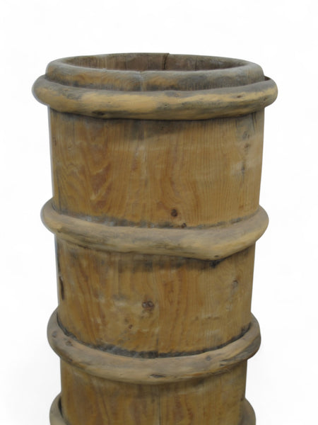 Pair Tibetan Butter Barrel  26' & 22" Tall