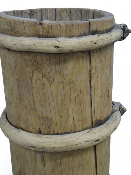 Pair Tibetan Butter Barrel  26' & 22" Tall