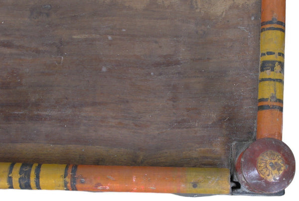 Vintage Rajasthani Charpoy Chair Set with Hand-Painted Bajot Table – Hand-Carved Indian Rosewood, 1980s