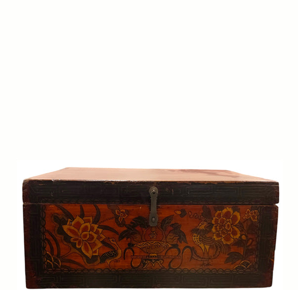 Vintage Chinese Hand-Painted Coffer Box