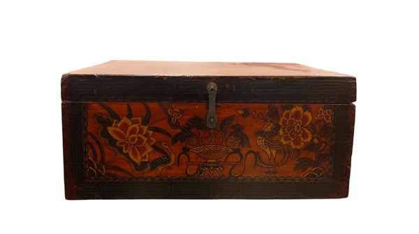 Vintage Chinese Hand-Painted Coffer Box