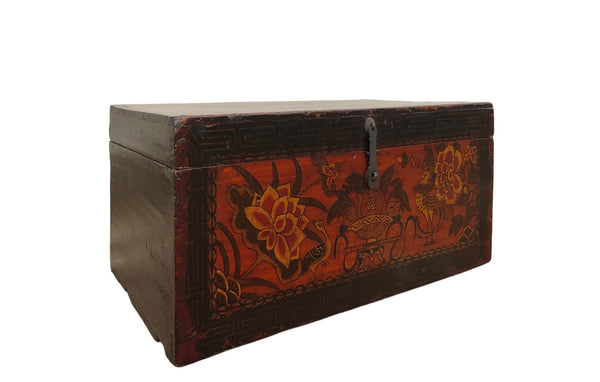 Vintage Chinese Hand-Painted Coffer Box