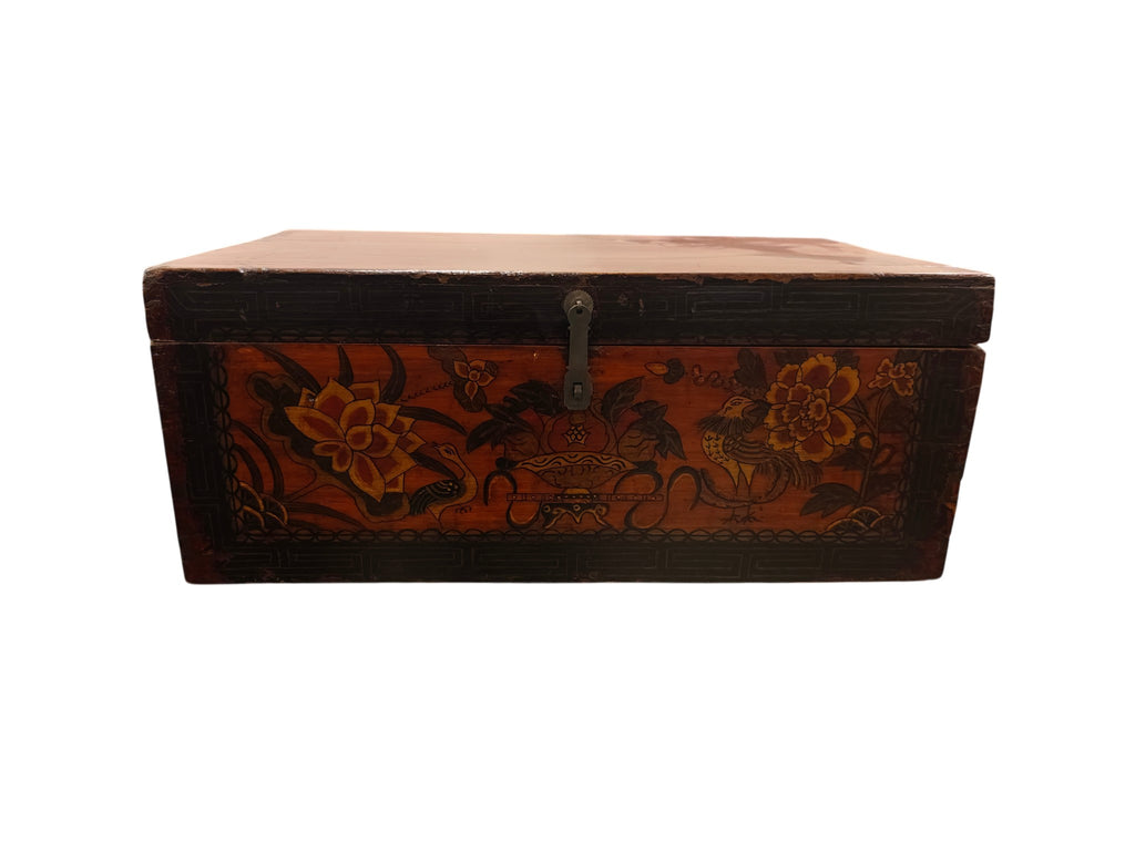 Vintage Chinese Hand-Painted Coffer Box