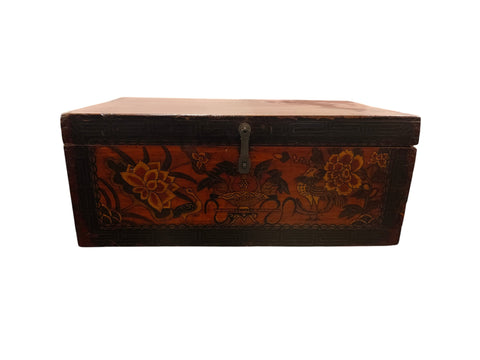 Vintage Chinese Hand-Painted Coffer Box