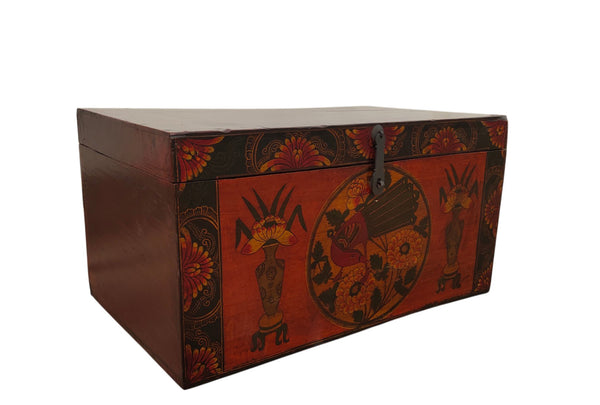 Antique Chinese Hand-Painted Storage Box