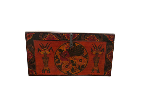 Antique Chinese Hand-Painted Storage Box