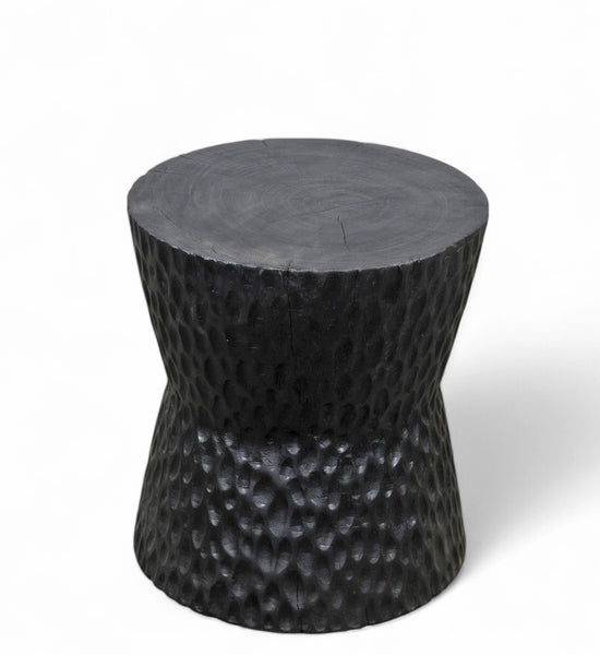 Hand Chiseled Black Accent or Side Table