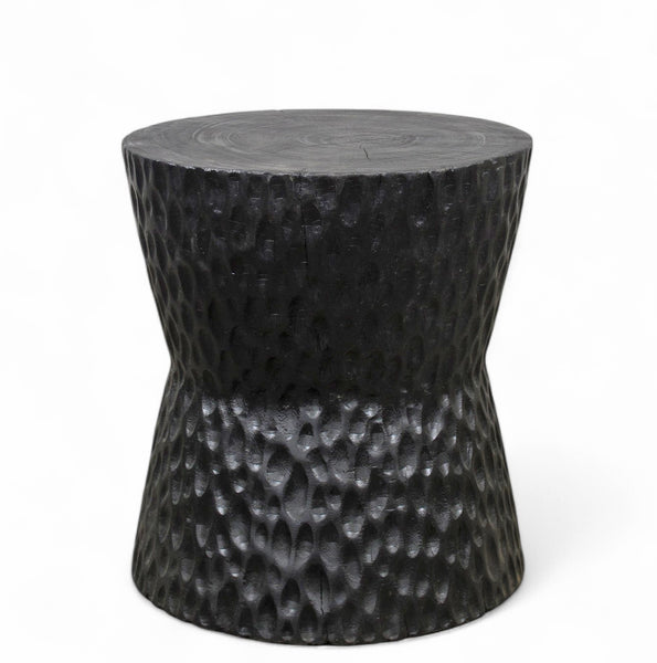 Hand Chiseled Black Accent or Side Table