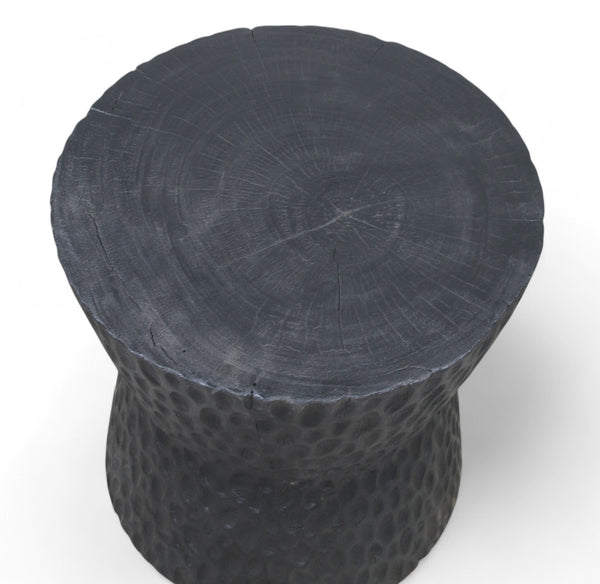 Hand Chiseled Black Accent or Side Table