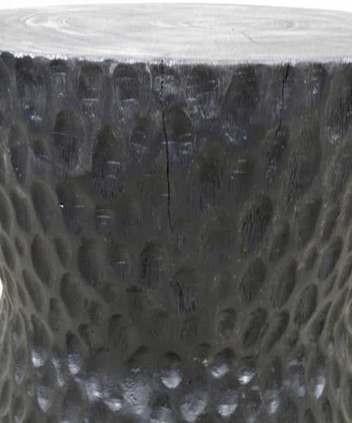 Hand Chiseled Black Accent or Side Table