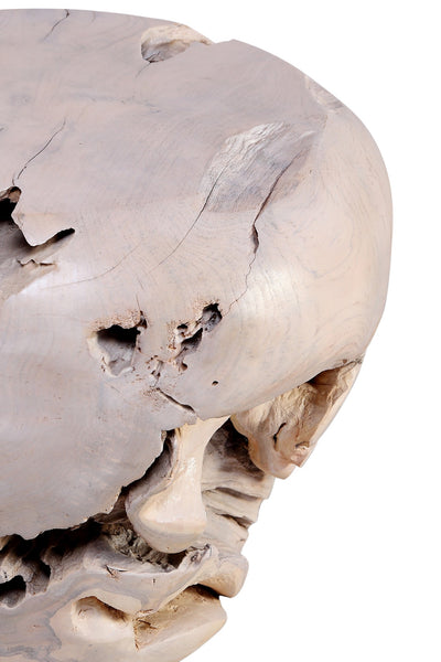 Bleached White Teak Root Accent or Side Table or Stool 24