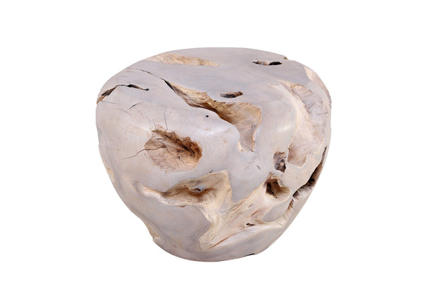 Bleached White Teak Root Accent or Side Table or Stool 26